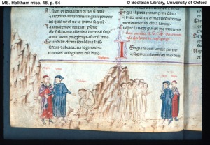 Dante meets Belaqua from a Bodleian Maanuscript