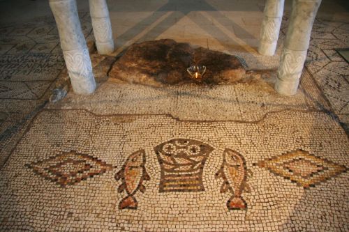 Sixth century mosaic at Tabgha